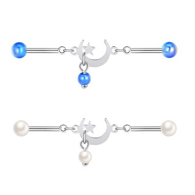 Oyaface 14G(1.6mm) Stainless Steel Black Silver Piercing Helix Industrial Bar...