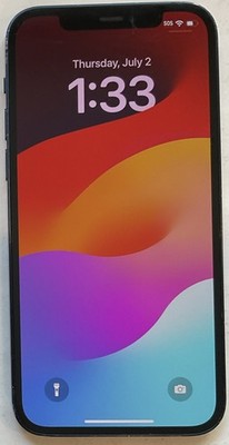 USED BLUE GSM UNLOCKED iPhone 12, 256GB A2172 MGFJ3LL/A, 87% BATTERY iOS 17.4.1
