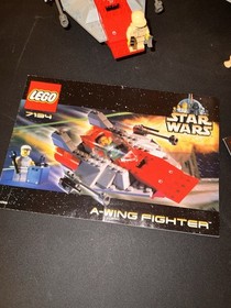 LEGO Star Wars '99 Naboo Fighter 7141 & A-Wing 7134 100% w Minifigs no boxes