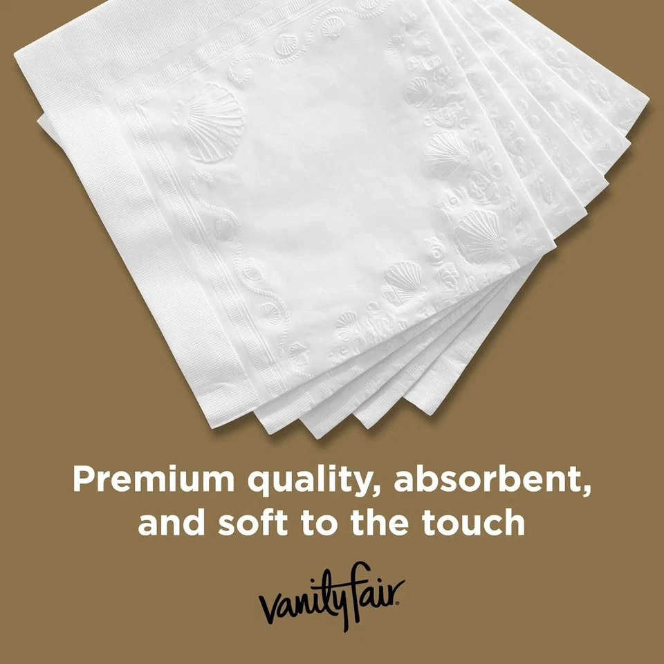 Paquete de 2 servilletas de cena clásicas de lujo de 3 capas Vanity Fair Entertain (40 quilates) Foto 2 de 4