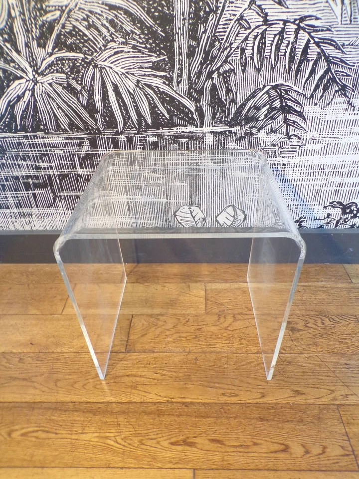 TABLE BASSE PLEXIGLAS 70-80-DESIGN-DLG ROCHE BOBOIS - Photo 2/4