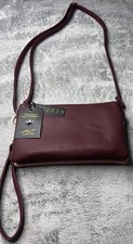 KEDZIE Eclipse Convertible Purse Wallet Crossbody Bag Vegan Leather Brown