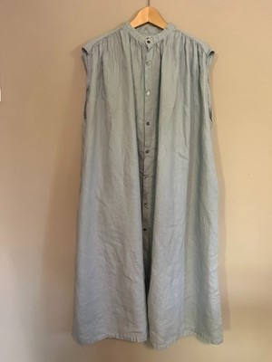 ichi antiquites blue linen dress free size
