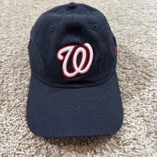 Washington Nationals New Era 9TWENTY Adjustable Dad Hat MLB Navy Strapback EUC