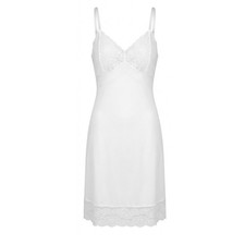 Vintage Vanity Fair White Lace Trim Full Slip Antron III Nylon Size 38 22 Inch