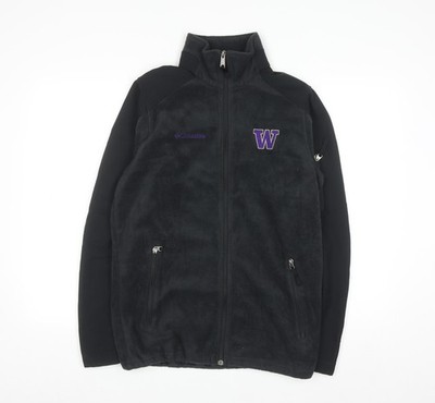 Columbia Fleecejacke Herren schwarz Full Zip Größe S University Logo