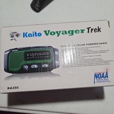 Used Kaito KA350 Solar Crank AM FM Shortwave Weather Radio with Alert