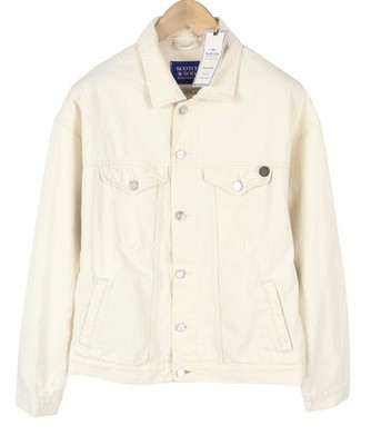 SCOTCH & SODA Highway Of Hope Herren Jacke M beige Knopfleiste ungefüttert Spread Denim