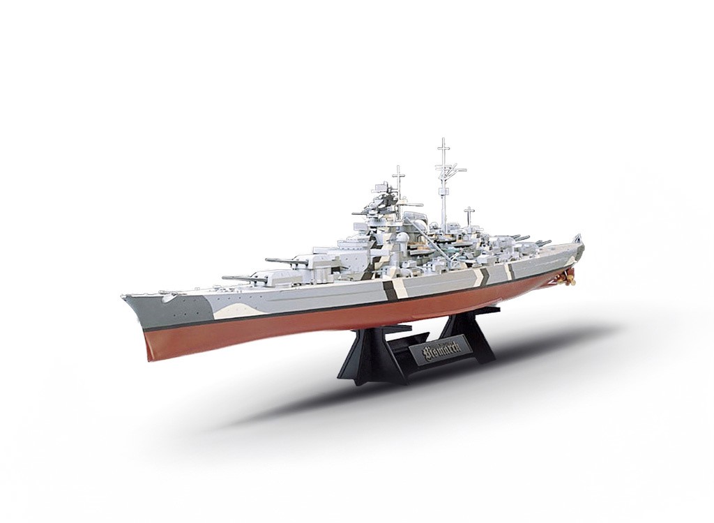Tamiya 1:350 German Battleship Bismarck w/ Stand Plastic Model Kit