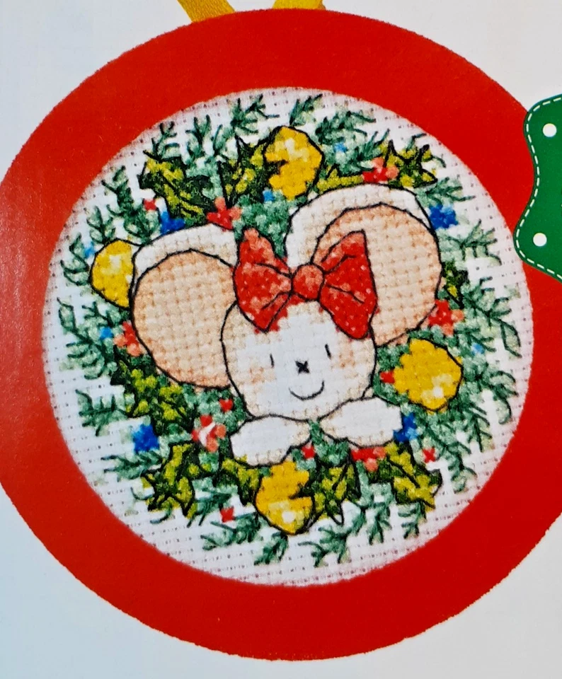 a cross stitch Christmas booklet - mouse ornament, mouse card and mouse tags - Image 2 of 4