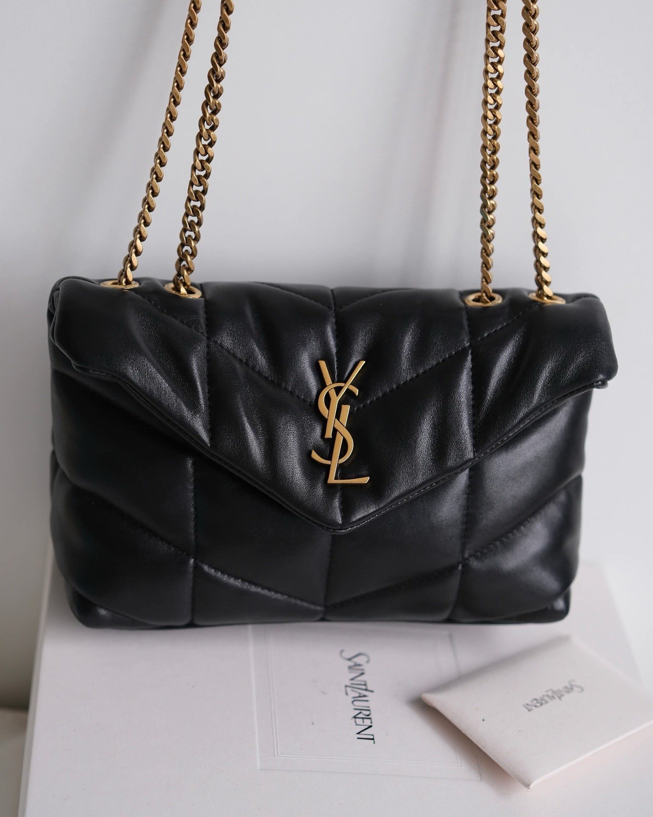 Saint Laurent YSL Loulou Handbag Black with GHW