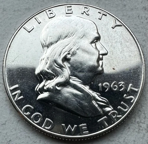 1963 Proof Franklin Half Dollar 90% Silver-INV#8429