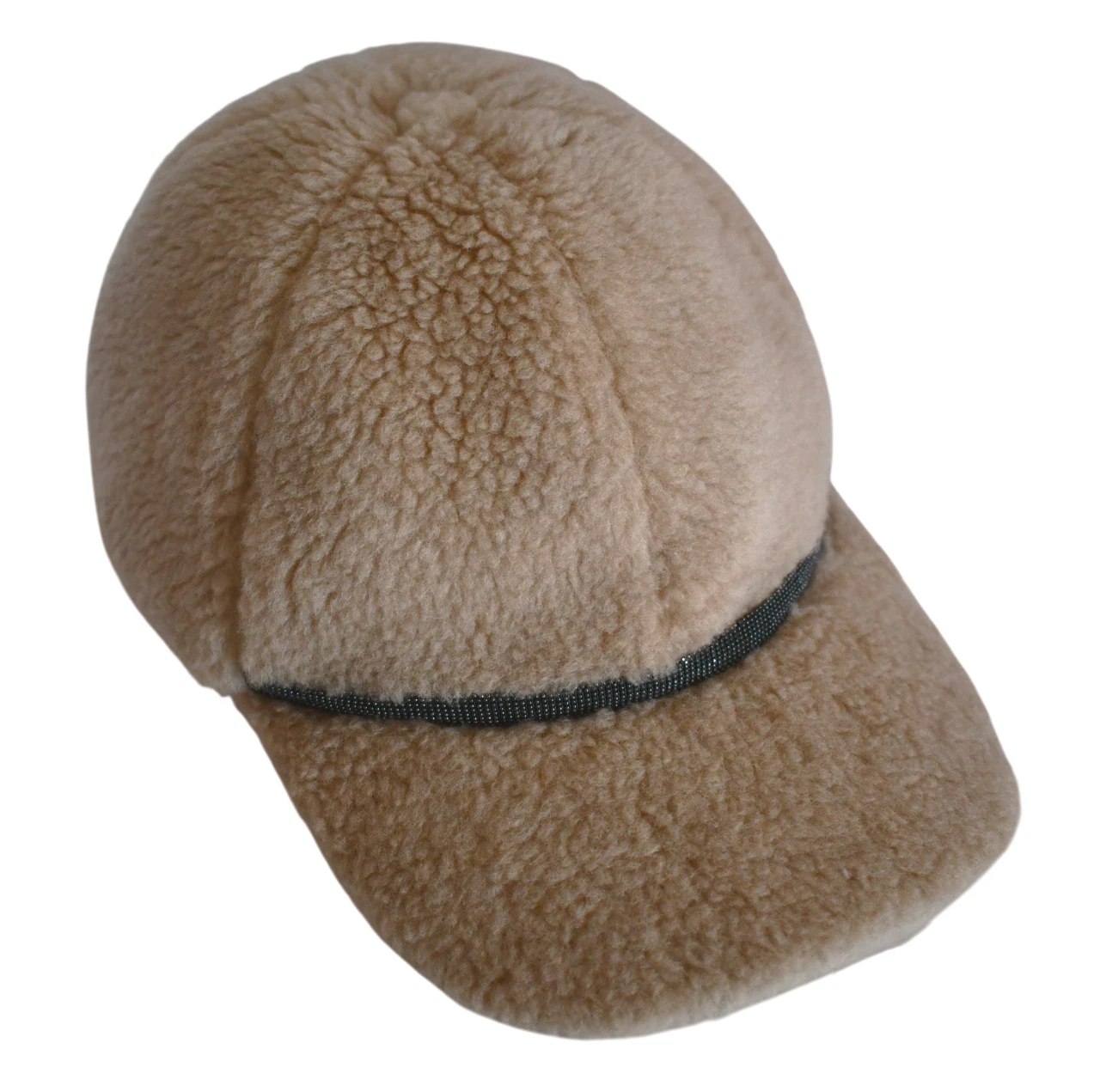 🆕️BRUNELLO CUCINELLI VIRGIN WOOL/CASHMERE FUR TEDDY Baseball Cap Size S