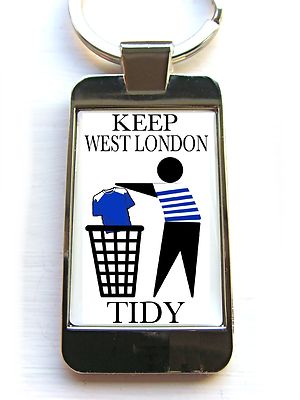 QPR SUPPORTERS KEEP AREA TIDY BADGE KEYRING KEY FOB BOTTLE OPENER CHAIN ...