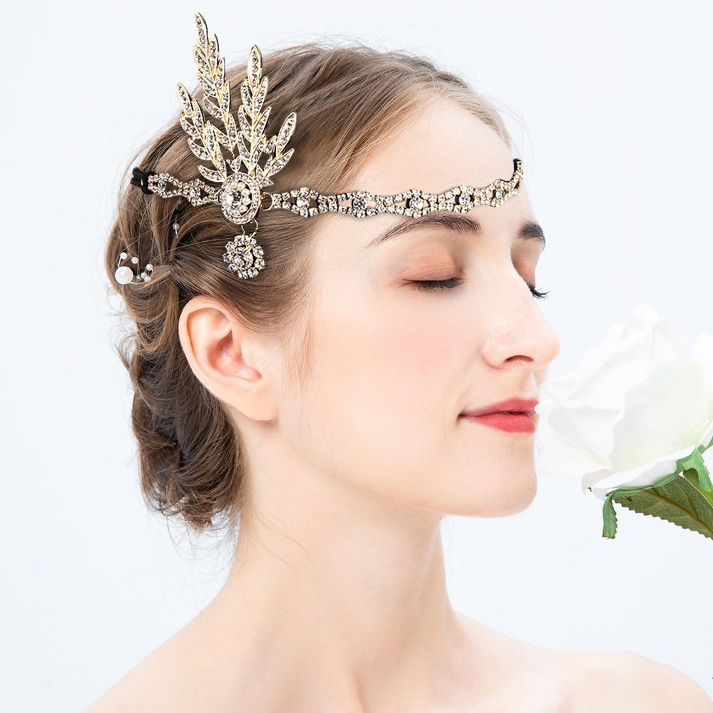 Headdress Pearl Headband Gatsby Flapper Bridal Headpiece Dress