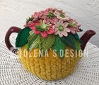 NEW  Handmade Tea Cozy Spring Flowers Yellow Base From Ukrainian Designer