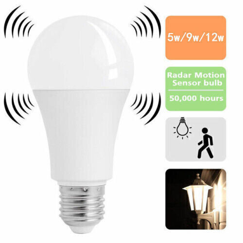 E27 LED Lampe Licht Birne mit Radar-Bewegungssensor Bewegungsmelder 5W/7W/9W/12W - Bild 2 von 11