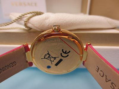 New Versace Mystique Foulard VK603 0013 Gold Tone Pink Quartz Diamond 38MM Watch Versace Women main image 2