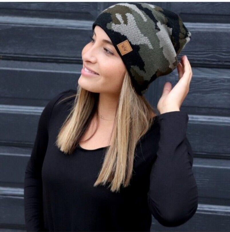 New Camo Knit Lined Beanie One Size Winter Fleece Hat Camouflage American Made