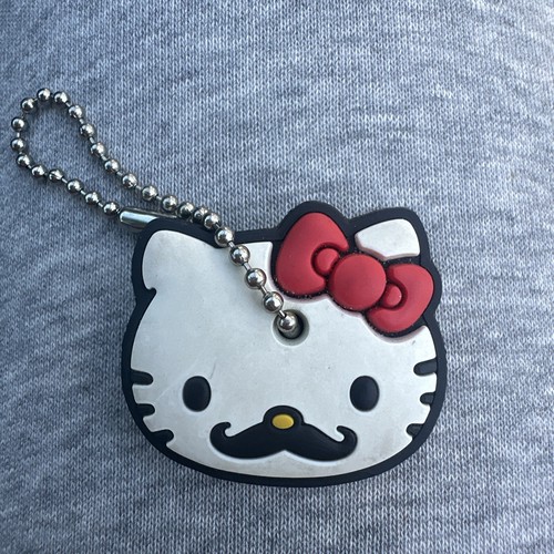 Sanrio Hello Kitty Mustache Keychain Rare 2011
