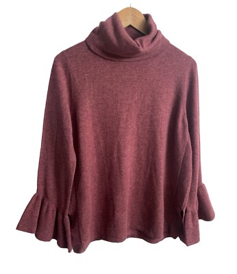 REPEAT Cashmere Womens Size 36/XS Pullover Turtleneck Cowl Sweater Dark Rose
