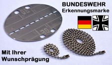 Mit IHRER PK Pr&auml;gung (keine Gravur): Bundeswehr Erkennungsmarke BUND "GE" DogTag