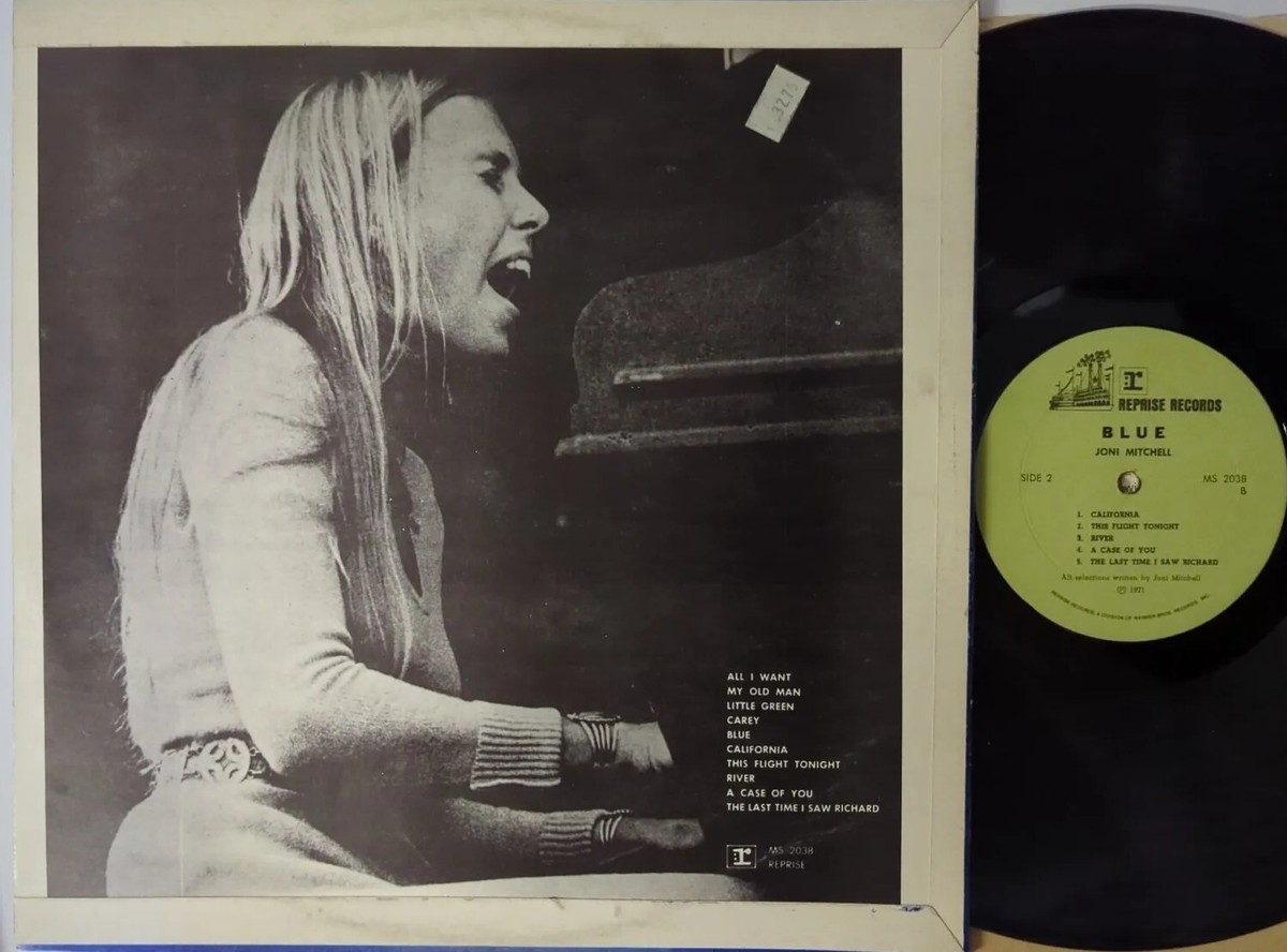 JONI MITCHELL: BLUE Vinyl Record LP 1971 REPRISE MS-2038 Green
