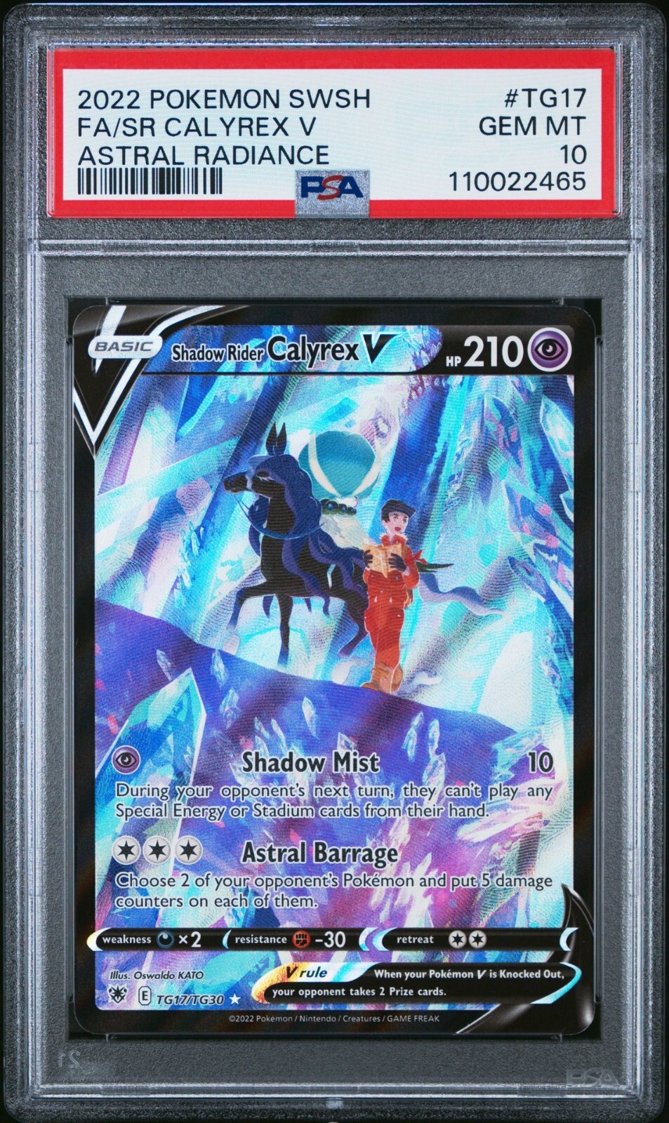 PSA 10 💎 GEM MINT Pokemon Shadow Rider Calyrex V TG17/TG18 Astral Radiance