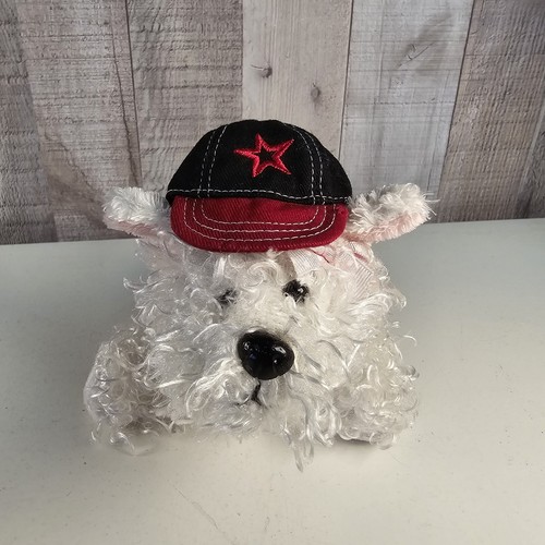 Ganz Webkinz White 9" Terrier Plush Toy HS106 No Code With American Girl Hat - Picture 15 of 17