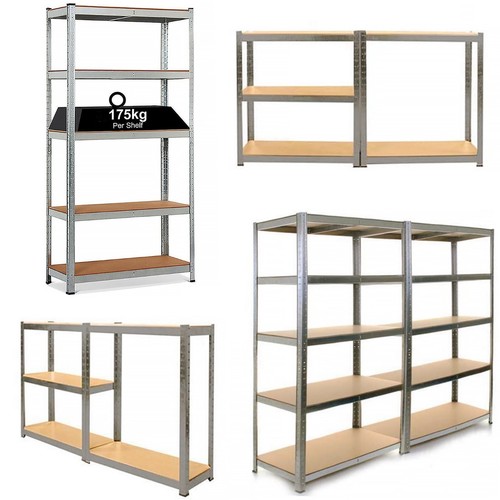 5 Tier Racking Shelf Heavy Duty Garage Shelving Storage Shelves Unit 180x90x40cm - Picture 2 of 6