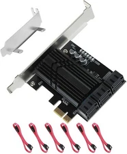 PCIe X1 SATA 6 Gbps Controller Expansion Card 6 Ports, ASM1166 Chip