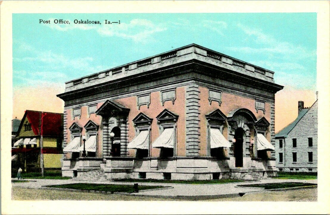 Postcard Post Office Oskaloosa Okla eBay