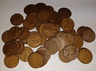 1957 D US LINCOLN WHEAT CENT / PENNY ROLL - 50 COINS – CIRCULATED – 1957-D