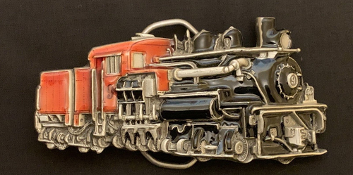 #9 Red Locomotive RailRoad Train Vtg. 1983 The Great American Belt Buckle Co