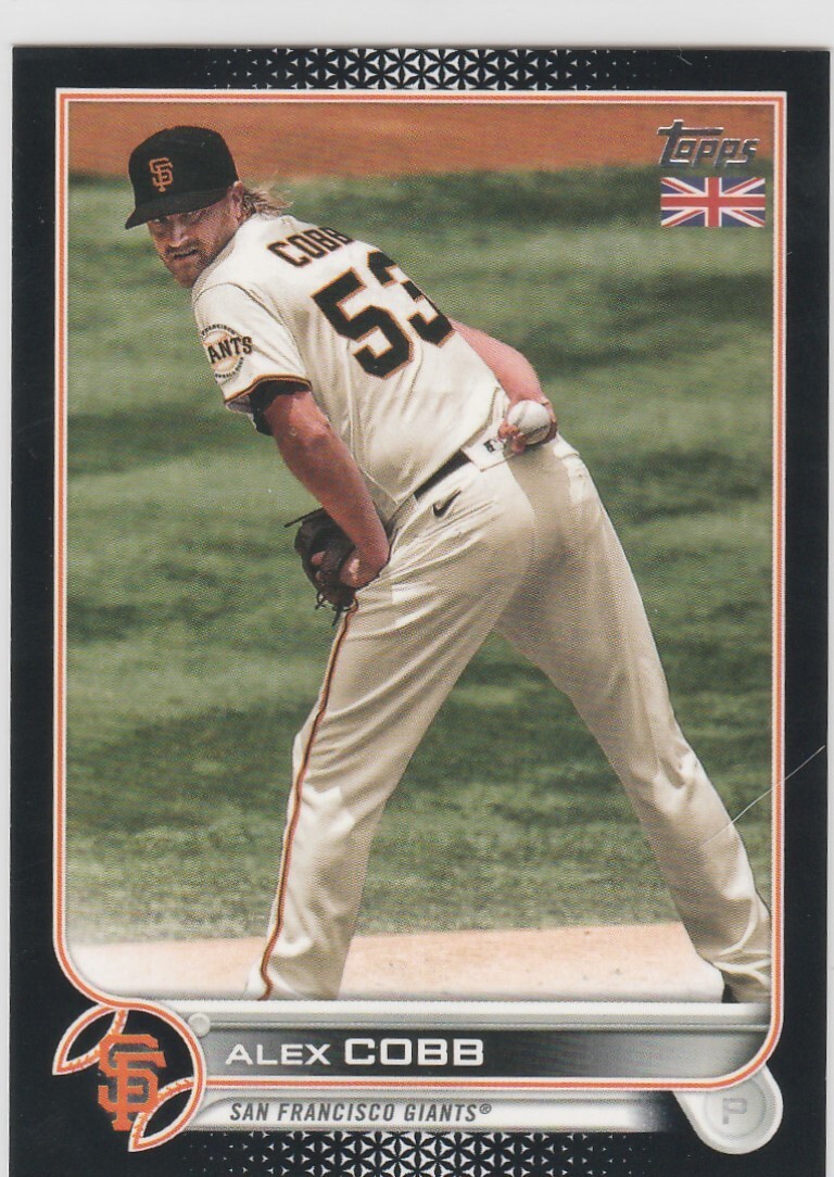 Alex Cobb 2022 Topps UK Edition BLACK Parallel 073/125  #84 SF Giants