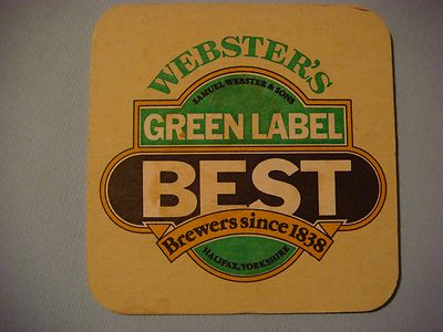 Beer Brewery Coaster ~ WEBSTER'S Green label Best Bitter ~ Halifax ...