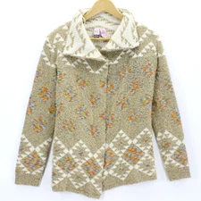 Love on a Hanger Open Front Cardigan Tan Cream Southwestern Aztec Boho Small S