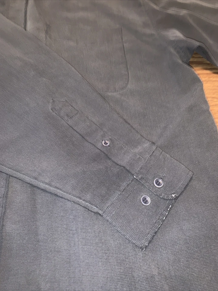 Tri-Mountain мужской воротник на пуговицах длинным рукавом платье рубашка серый большой - Изображение 2 из 4