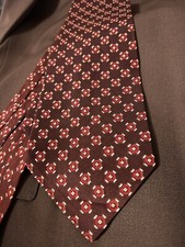 Arrow 1940s Men's Tie Cravat Abstract Maroon Ivory Swing Rockabilly MCM