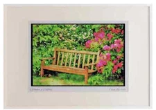 Garden 131081 Garden Bench With Rambler Roses A3 Picture Frame Watercolour prin