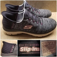 SKECHERS Slip-Ins Sz 6 Blue Summits Dazzling Haze Womens Shoes Hands Free 149937