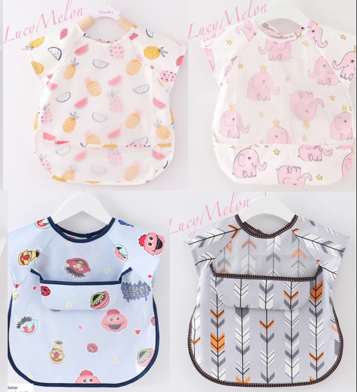 Baby Bibs Waterproof Children's Smock Toddler Feeding Kids Apron Painting Art - image 4 of 4