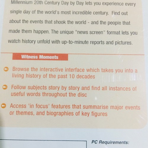 Millennium 20th Century Day by Day Cd The Ultimate Interactive Chronicle CDRom - 第 5/8 張圖片