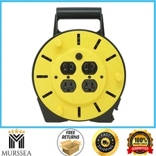 Woods Extension Cord Reel 25 Ft Portable Power Station Multi Outlet 16/3 Gauge