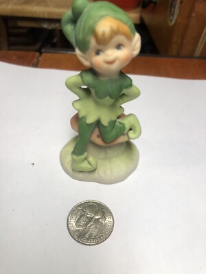 Vintage Lego Cermic Pixie Elf On A Mushroom Figurine Taiwan