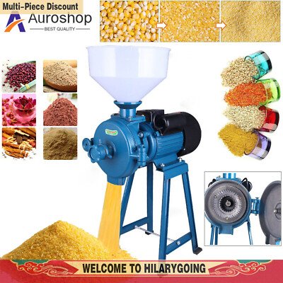Electric Mill Grinding Molino De Maiz Electrico Corn Grinder Machine + Funnel US
