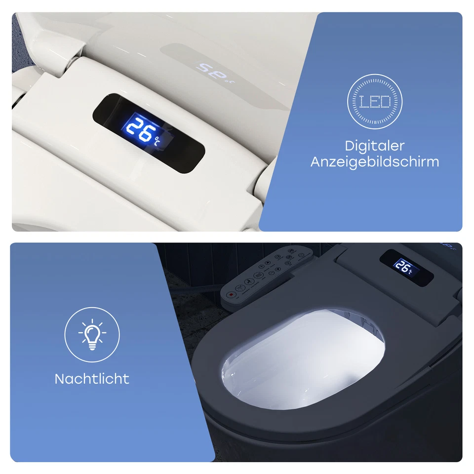 Smart Bidet Sitz Elektrisch Toilettensitz Temperatur- und Wasserdruckregulierung - Bild 3 von 4