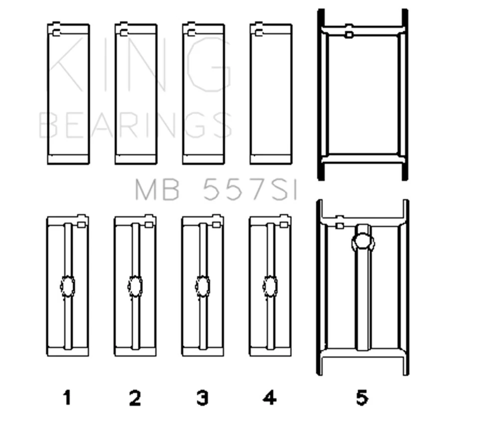 Chevrolet GMC SBC 305 327 350 5.0 5.7 1968 - 2002 King Rod - Rodamientos principales Foto 4 de 4