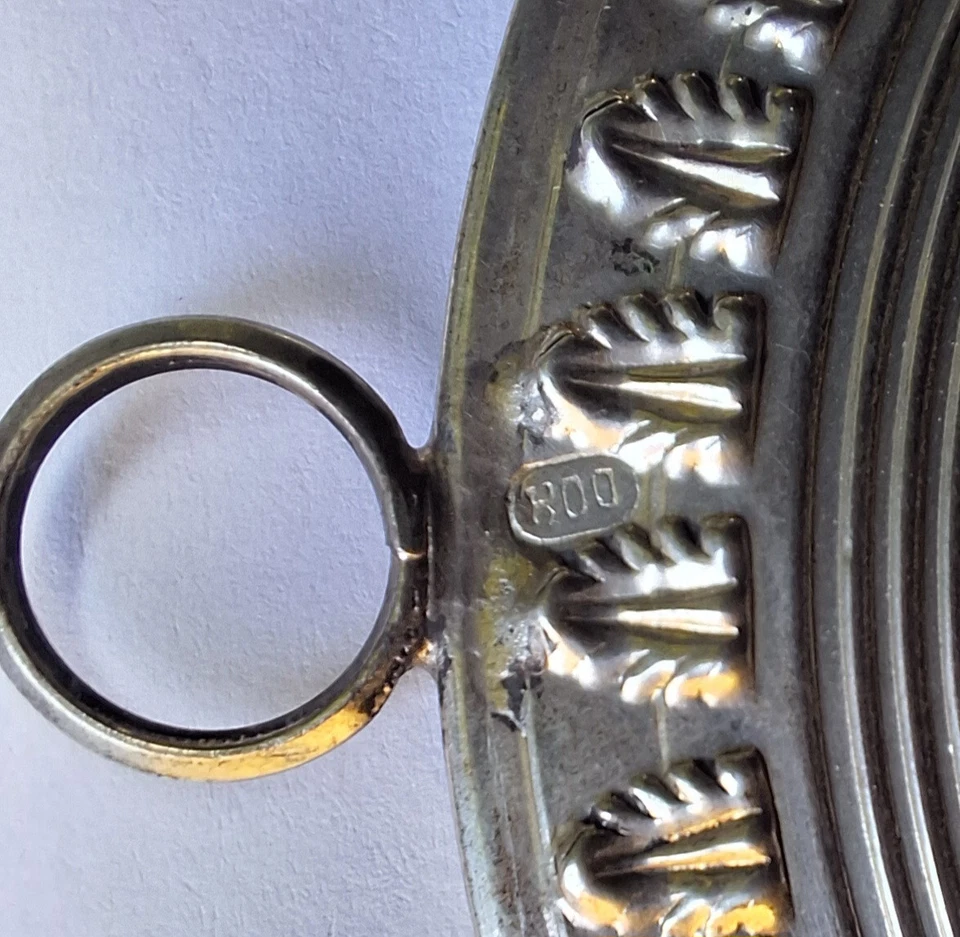 Antico capoletto culla neonato argento 800 porta fortuna angelo custode bambina - Immagine 2 di 4