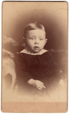 CIRCA 1880s CDV BABY BLACK IN DRESS L.H.H. TARVUD BURLINGTON VERMONT | eBay